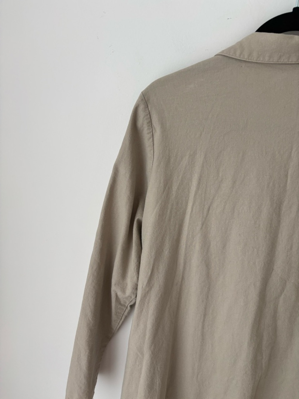 Blue Sky Clothing Linen Blend Shirt Dress Tunic Lagenlook Beige Oversized XL - Picture 11 of 11